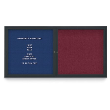 United Visual Products Corkboard, 24"x36", Deep Burgundy/Bronze UV430HPLUS-BRONZE-DBURGU